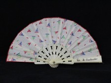 Antique Hand-Painted Fan Girl, Souvenir Santander 1960s Spain