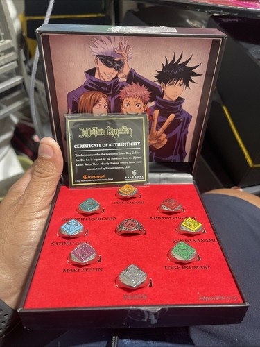 Jujutsu Kaisen Gamestop Exclusive 9 Piece Character Adjustable Ring Set RARE LE