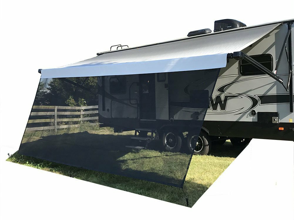 Tentproinc RV Awning Sun Shade 8' X 17' 3'' Black Recre Tentproinc RV Awning Sun Shade 8' X 17' 3'' Black Recre