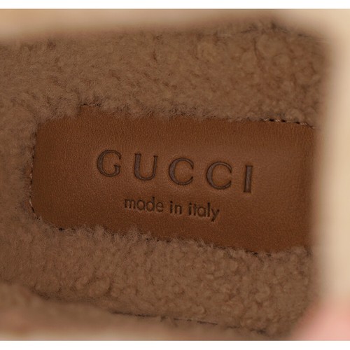 37.5 US 7 NEW $950 GUCCI Red Green HOUNDSTOOTH WOOL Gold Horsebit Ankle BOOTS - Picture 9 of 12