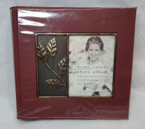 Rahmendeckel Fotoalbum bis 200 Fotos tiefrot mit Bronzeblattdetail - Bild 1 von 9