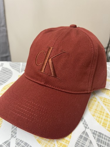 Calvin Klein CK Embroidered Logo Baseball Cap Unisex Hat NWT deep scarlet - Picture 2 of 5