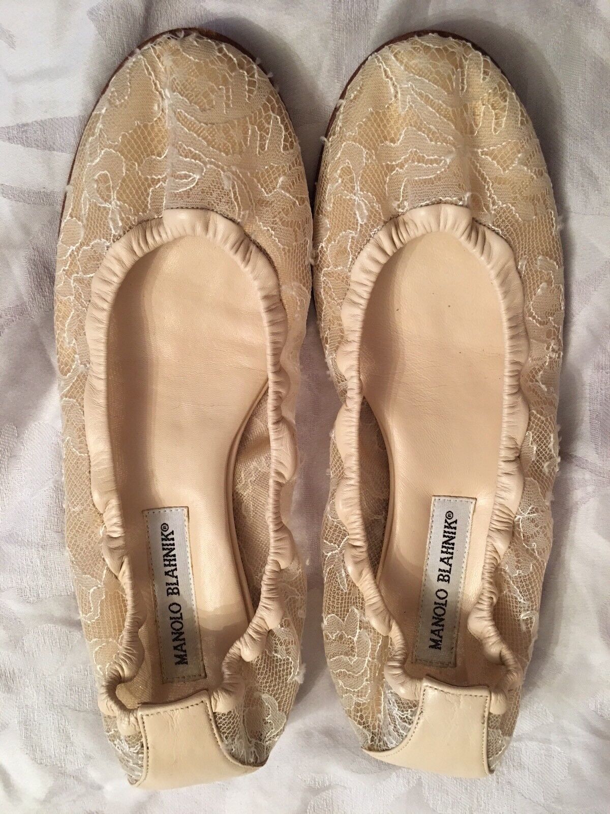 New Women’s Designer Manolo Blahnik Ivory Ivory Ivory Lace Flats Size 38.5 Made In 539e7b New Women’s Designer Manolo Blahnik Ivory Ivory Ivory Lace Flats Size 38.5 Made In 539e7b