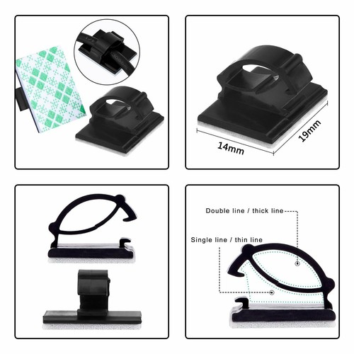 50X Kabelhalter Klebesockel für Kabelbinder Kabelclip Kabelklemm Selbstklebend - Bild 2 von 7