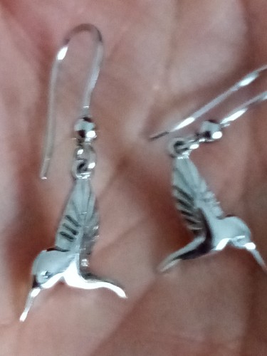 Hummingbird Silver 925 Necklace Matching Earrings Boxed Beautiful Set - Picture 13 of 24