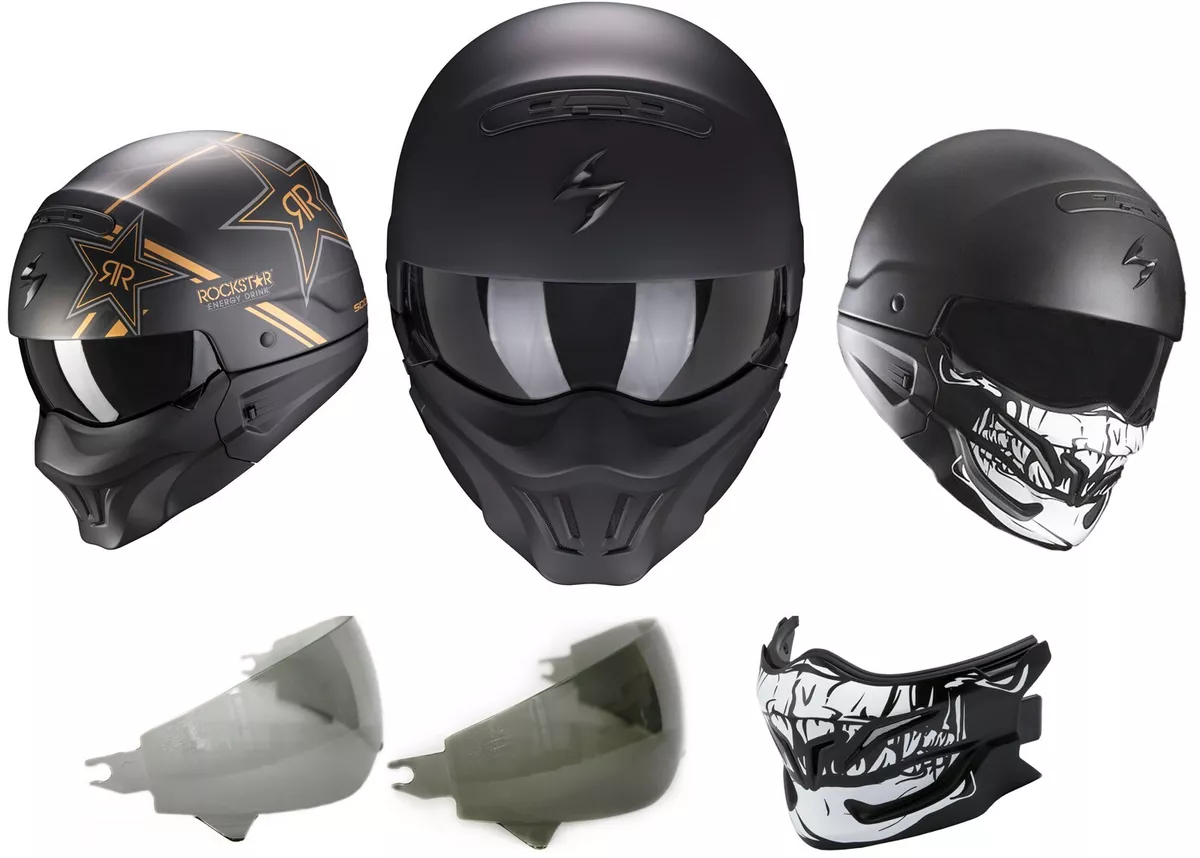 Scorpion Exo-Combat Evo Helmet Streetfighter Jet Helmet with Optional Accessorie