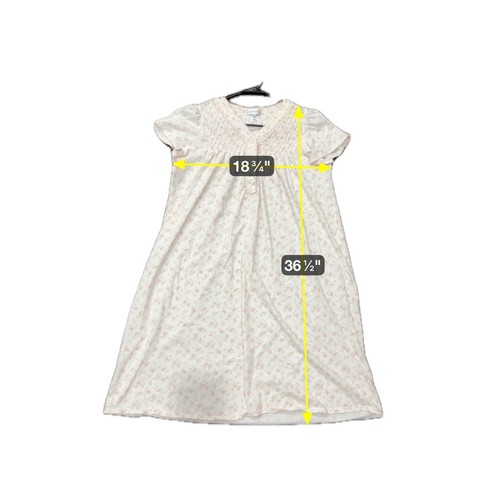 Miss Elaine Womens Floral Print Short Sleeve Nightgown M Cotton/Poly Blend - Picture 7 of 10