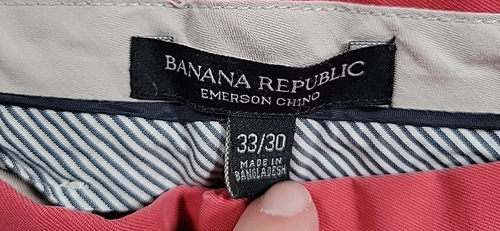 Banana Republic Mens Pants RED Emerson Chino Straight 100% Cotton 33x30 - Picture 7 of 11