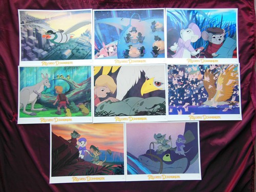 RARE 14"x11" ULTRA GLOSSY US LOBBY CARDSx8 - DISNEY'S THE RESCUERS DOWN UNDER - Picture 2 of 2