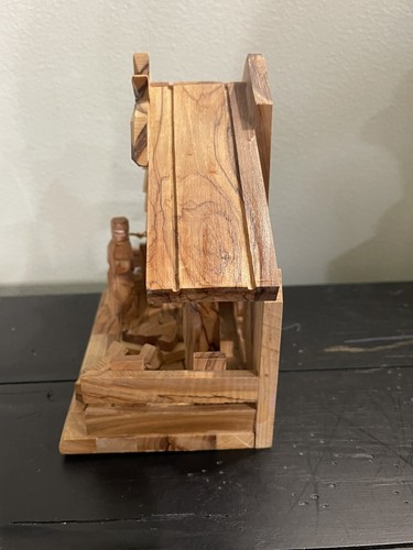 OLIVE WOOD BETHLEHEM STAR HOLY LAND HAND CARVED NATIVITY CRECHE MANGER - Picture 9 of 14
