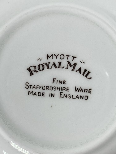 6 Staffordshire Myott Royal Mail Berry Fruit Bowls 5 1/4" Ivory And Brown - Picture 4 of 6