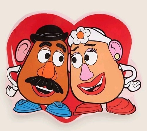 Disney Pixar TOY STORY Mr & Mrs Kartoffelkopf Plüsch Liebe Herz Kissen - Bild 1 von 3