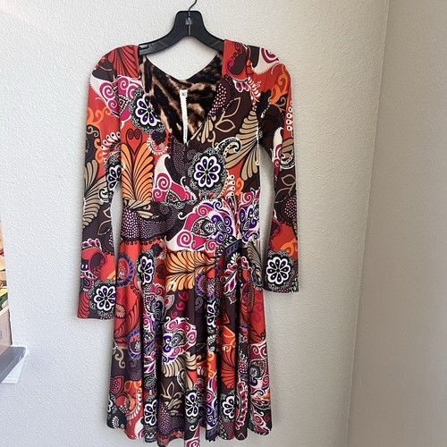 Neu Uncle Frank Anthropologie Mod Paisley Blumen Kleid Größe Small Taille binden