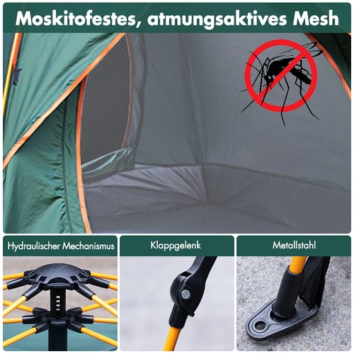 Automatik Camping Zelt 3-4 Personen Wurfzelt Pop-up Zelt Strand Zelt rekkingzelt - Bild 11 von 20