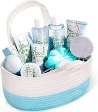 BODY & EARTH Bath Sets for Women, 11 Pcs Spa Gift Sets Jasmine Scented