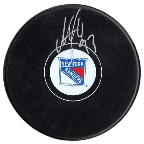Mika Zibanejad autographed signed puck NHL New York Rangers JSA COA