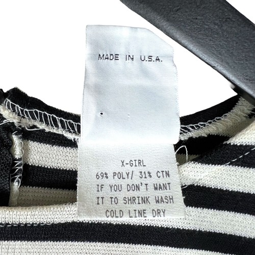 X-Girl Vintage 90s Kim Gordon Striped Dress Black/White Sonic Youth Punk Size 0 - Picture 5 of 10