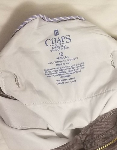 Chaps Boys Pants Size 10 Gray Flat Front Zip Up good condition - Picture 5 of 6