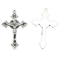 100pcs of 2 Inches Alloy Religious Rosary Crucifix Cross Pendant