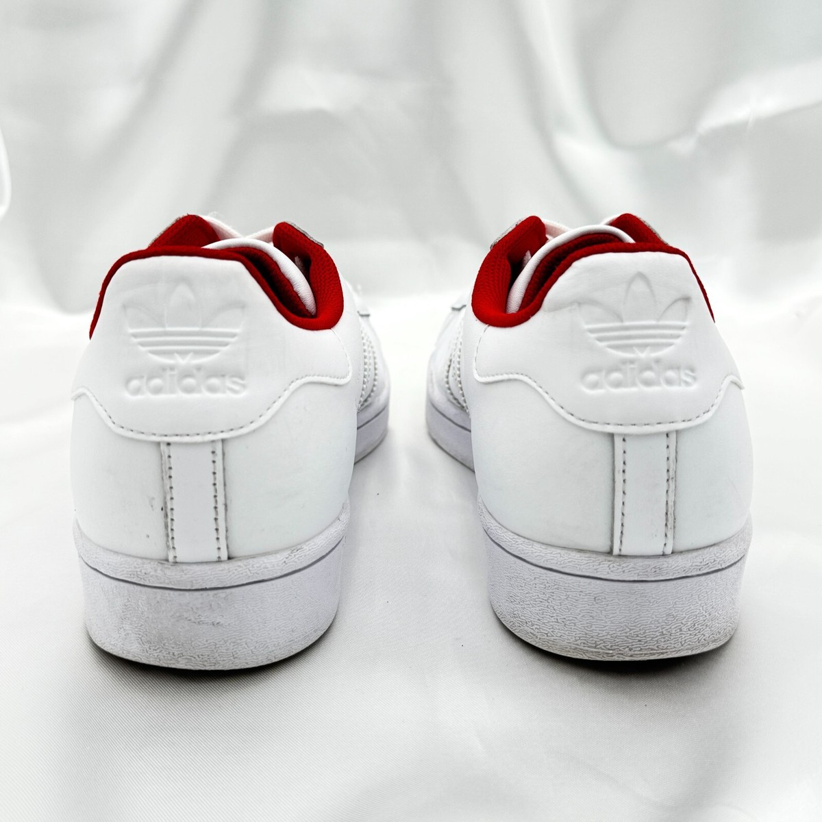 Adidas Superstar Trefoil Print White Scarlet Leather Men