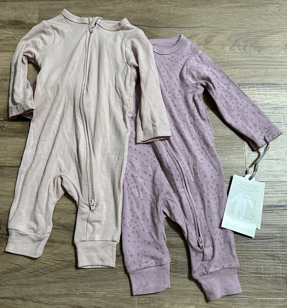 Target Cloud Island Zip-Up Pajamas 0-3 Months 2-Pack Set