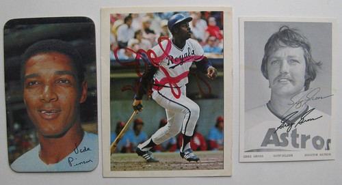 Vada Pinson 1970 Topps Super Card + Greg Gross & John Mayberry Autographs