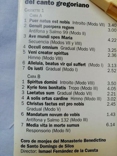 Las Best Works Del Singing Gregorino Cassette Cinta Santo Domingo De SilosVol1s - Picture 4 of 4