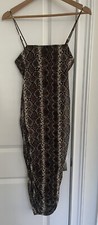 Fashion Nova snake print gathered side dress Sz. M NWT
