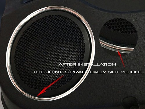 Fits Alfa Romeo MiTo 08-16 Gepolijste aluminium deurspeaker ringen 2 stukken - Bild 2 von 9