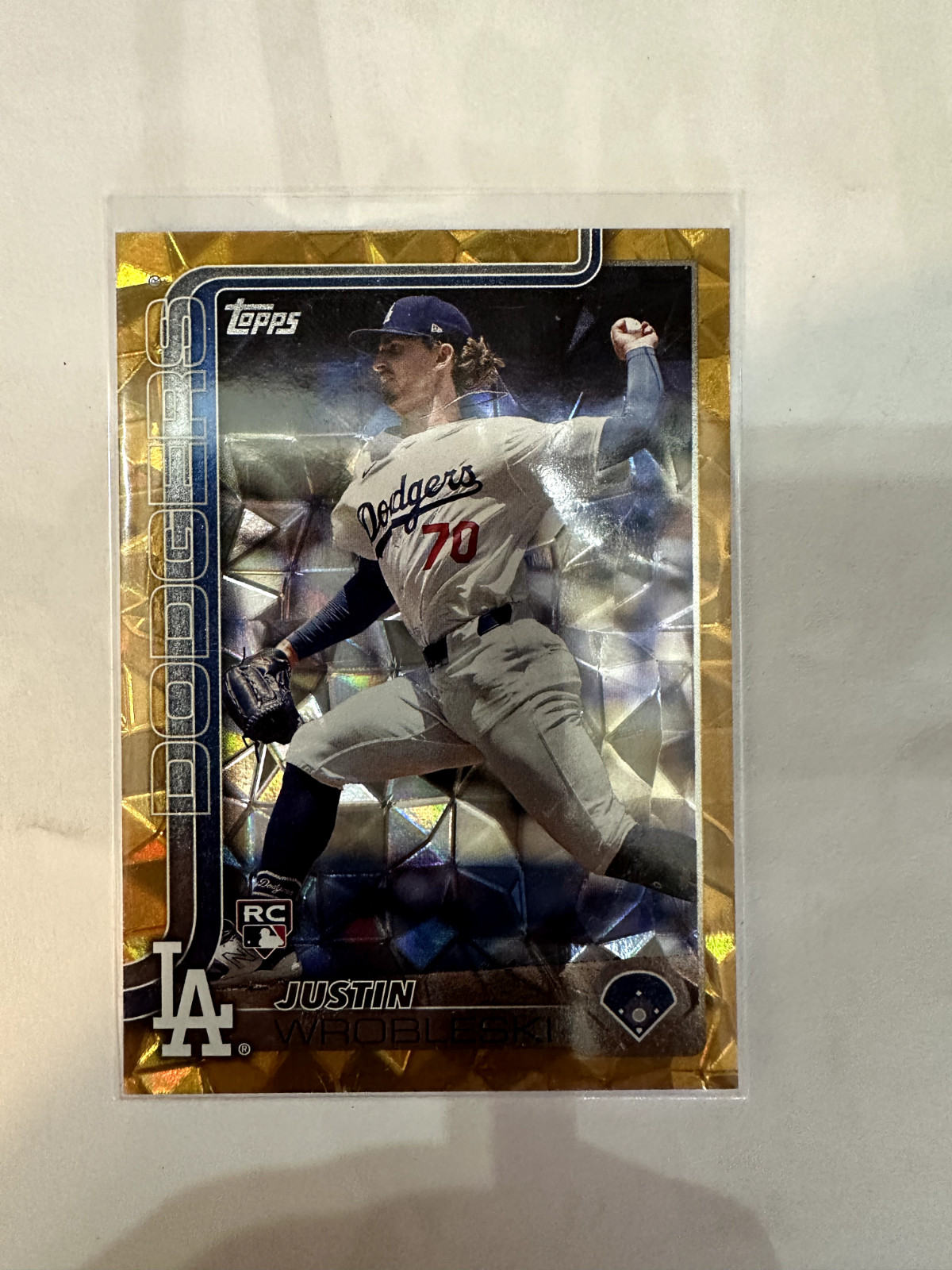 2025 Topps Series 1 Justin Wrobleski LA Dodgers Gold Diamante /50