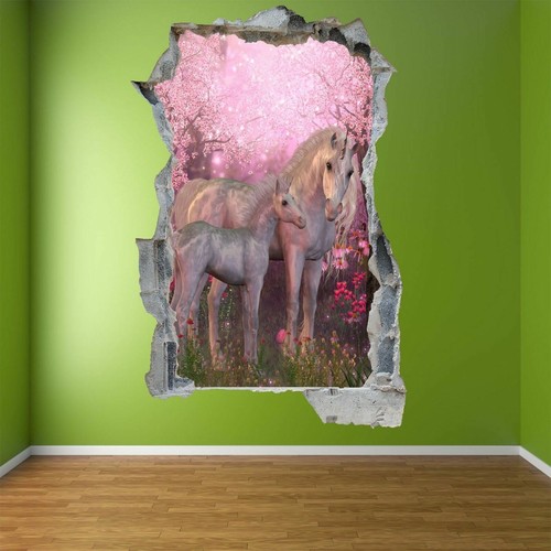 Unicorn Fairy Tale Fantasy Magical Forest Wall Sticker Mural Wallpaper Poster A3 - Picture 4 of 4
