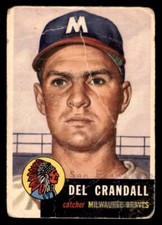 1953 Topps Baseball #197 Del Crandall PR *f1