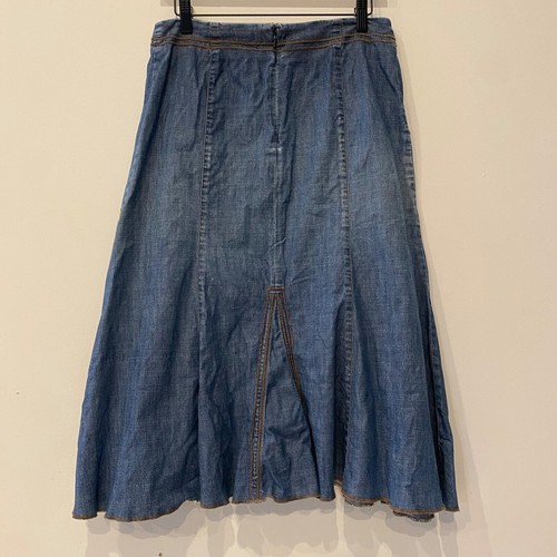 Vintage Tasha Polizzi Womens Denim Midi Skirt Size Medium Y2K Western Cowgirl - Picture 7 of 12