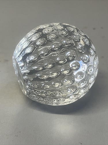 Vintage Crystal Glass Golf Ball Paperweight 2 1/2 Inches By 2 1/2 Inches - Picture 5 of 7