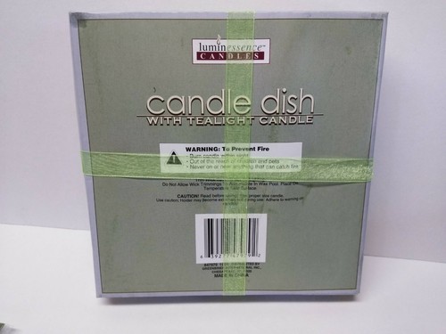 GREENBRIAR LUMINESSENCE Dish Flower Shape Green w/ Tealight Candle 6" Glass - Picture 4 of 9