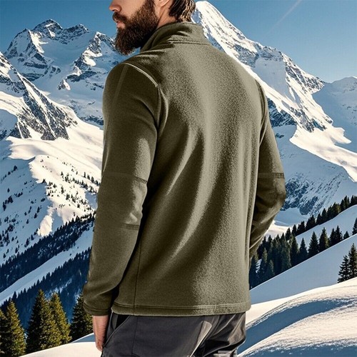 New Mens Winter Long Sleeve Zip Stand Collar Sweatshirt for Outdoor Activities - Picture 12 of 83