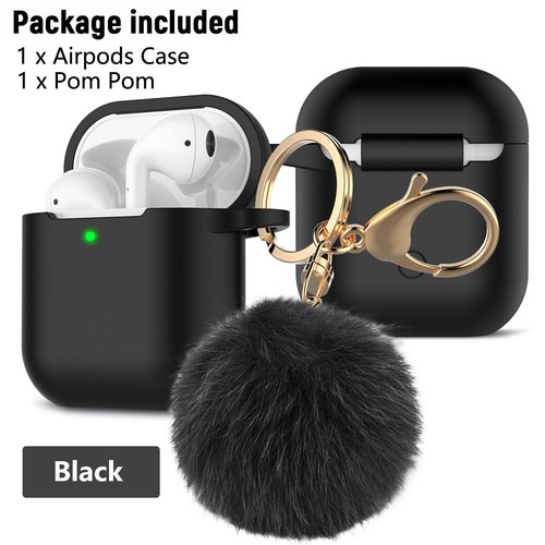 Apple AirPods 1/2/3 Generation Silicone Case Protector Shockproof Cover Fur Ball - Picture 43 of 52