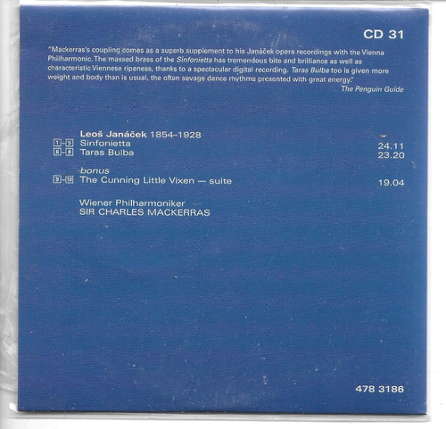 DECCA MASTER COLLECTION CD ↔ Charles Mackerras : Sinfonietta - Taras Bulba + 19" - Bild 2 von 2