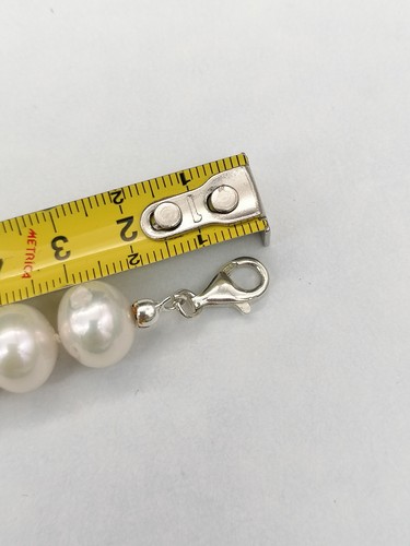 bracciale donna vere perle grandi bianche argento bianco titolo 925 gioiello - Foto 5 di 9