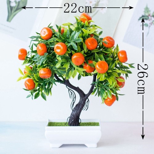 Fake Plants Artificial Orange Tree Plastic Fruit Plant Potted Garden - Picture 2 of 10