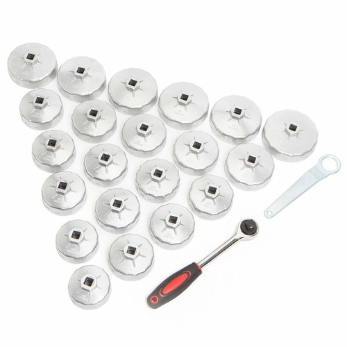 23PC Cup Type Oil Filter Cap Wrench Set Socket Removel Aluminum Alloy Heavy Duty - Foto 3 di 8