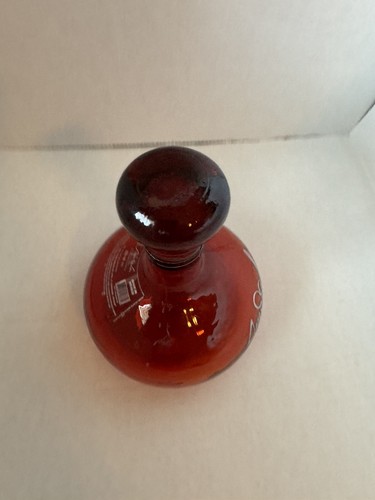 Botella de Licor Vidrio Rojo Rubí Amorada Tequila Añejo - Decantador con Tapón - VACÍO - Imagen 7 de 11
