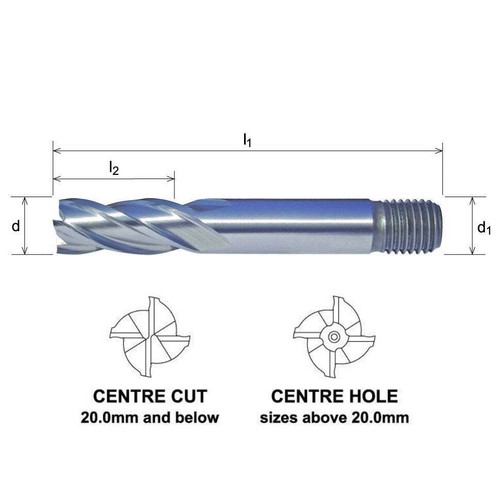 Somta 4 Flute 1/2 HSS-Co8 Multi-Purpose End Mill