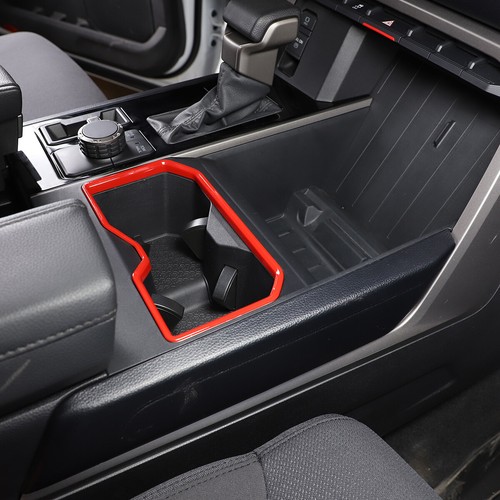 For Toyota Sequoia 2023-2024 ABS Red Center Control Cup Holder Frame Trim Cover - Picture 5 of 10