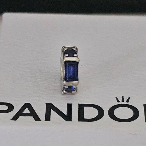 Pandora Sea Blue Ice Sculpture Silver Spacer Charm 797529 Free Post - Picture 2 of 19
