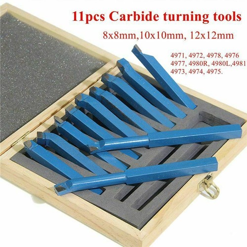 11Pcs Mini Metal Lathe Tool Set Carbide Cutting Turning Boring Metalworking - Picture 5 of 9