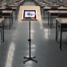 Lectern Tablet Laptop Table Tilting Brown Podium Conference Pulpit Podium Stand