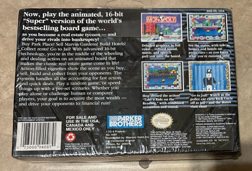 Monopoly SNES Super Nintendo Brand NEW Factory Sealed - Picture 3 of 3
