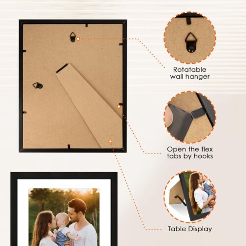 8x10 Picture Frame 1 Pack, Photo Frame with HD Plexiglass, Display Pictures - Picture 6 of 8
