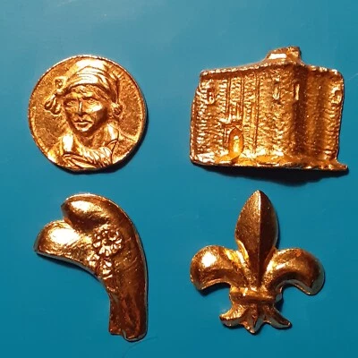 LOT QUATRE FEVES METAL DORE REVOLUTION 1789/1989 - Photo 1/2